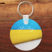 バテッド建物ミニマル-抽象芸術バイセラー キーホルダー (正面)