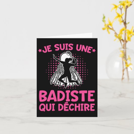 バディストユーモア私は引き裂きバディストバドミントン カード (黄色い花)