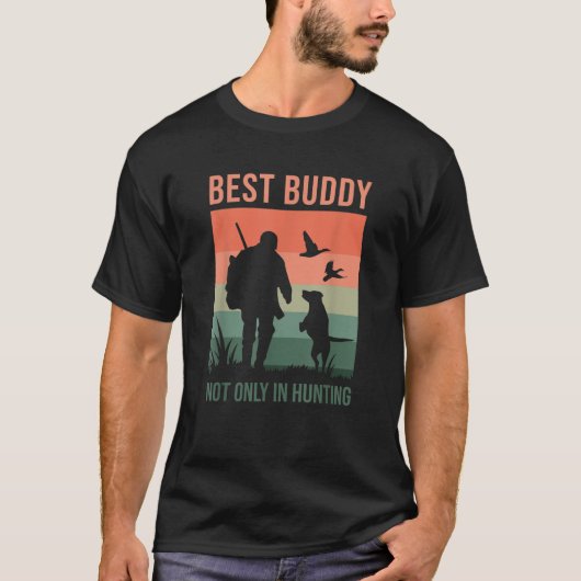 バディーズ狩りバードハンターダック狩り犬 Tシャツ (正面)