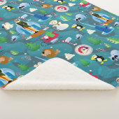 バディ小妖精や小人とキャラクターティール（緑がかった色）パターン シェルパブランケット (3/4)