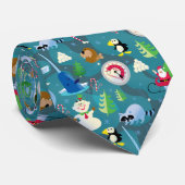 バディ小妖精や小人とキャラクターティール(緑がかった色)パターン ネクタイ (ロール)