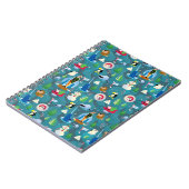 バディ小妖精や小人とキャラクターティール(緑がかった色)パターン ノートブック (左側)