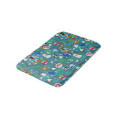 バディ小妖精や小人とキャラクターティール(緑がかった色)パターン バスマット (アングル)