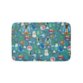 バディ小妖精や小人とキャラクターティール（緑がかった色）パターン バスマット (正面)