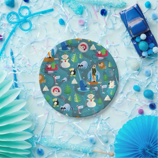 バディ小妖精や小人とキャラクターティール（緑がかった色）パターン ペーパープレート (パーティー)