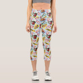 バディ小妖精や小人とサンタノースポールパターン カプリレギンス (正面)