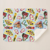 バディ小妖精や小人とサンタノースポールパターン シェルパブランケット (正面(横))