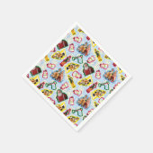 バディ小妖精や小人とサンタノースポールパターン スタンダードカクテルナプキン (角)