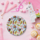 バディ小妖精や小人とサンタノースポールパターン ペーパープレート (パーティー)