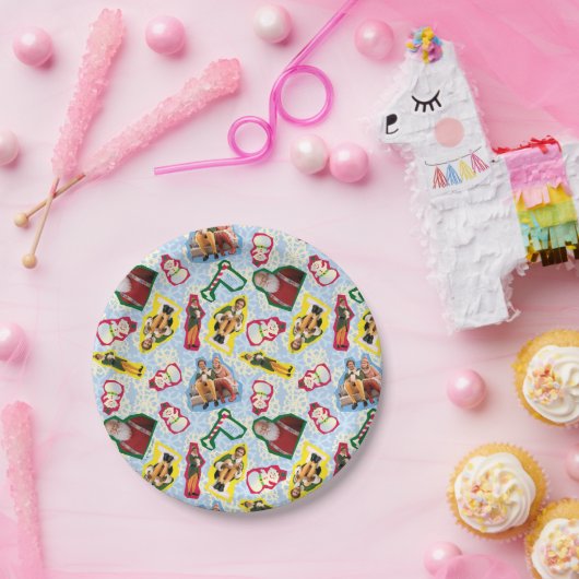 バディ小妖精や小人とサンタノースポールパターン ペーパープレート (パーティー)