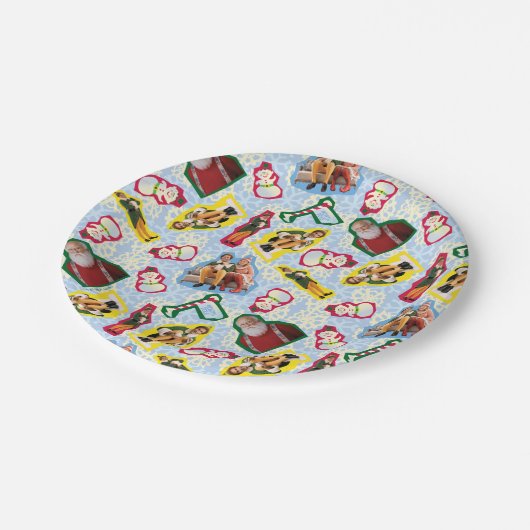バディ小妖精や小人とサンタノースポールパターン ペーパープレート (アングル)