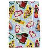 バディ小妖精や小人とサンタノースポールパターン ミディアムペーパーバッグ (裏面)