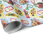 バディ小妖精や小人とサンタノースポールパターン ラッピングペーパー (ロールコーナー)