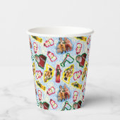 バディ小妖精や小人とサンタノースポールパターン 紙コップ (裏面)