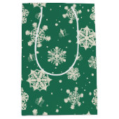 バディ小妖精や小人スノーフレーク・パターン ミディアムペーパーバッグ (正面)