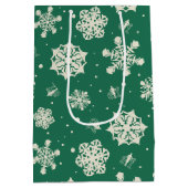 バディ小妖精や小人スノーフレーク・パターン ミディアムペーパーバッグ (裏面)