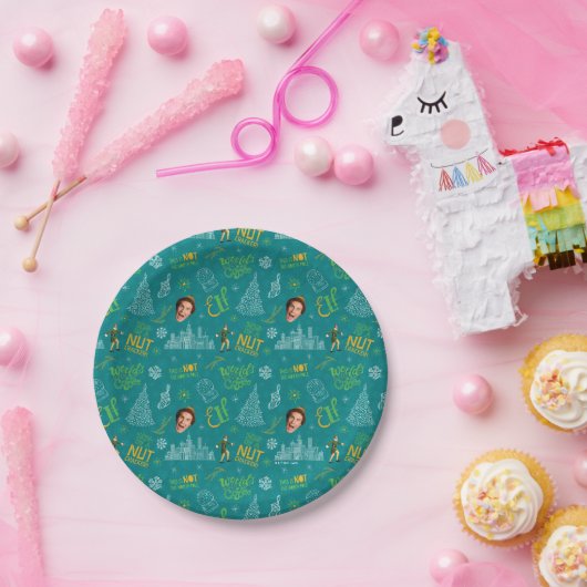 バディ小妖精や小人ティール（緑がかった色）引用文パターン ペーパープレート (パーティー)