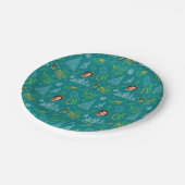 バディ小妖精や小人ティール（緑がかった色）引用文パターン ペーパープレート (アングル)