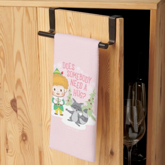 バディ小妖精や小人誰かハグが必要か？ キッチンタオル (三つ折り)