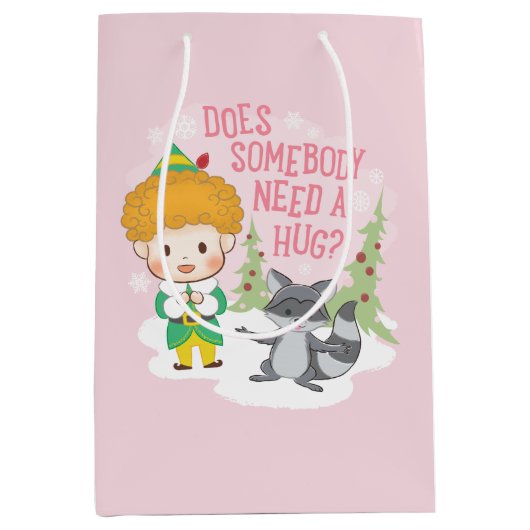 バディ小妖精や小人誰かハグが必要か？ ミディアムペーパーバッグ (正面)