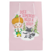 バディ小妖精や小人誰かハグが必要か？ ミディアムペーパーバッグ (裏面)