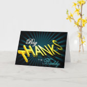 バディ感謝していビック感謝していススター爆発ストライプの カード (黄色い花)