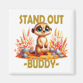 バディ・プンを目立たせる。キュートなサーケートメルカットの漫画 マグネット (正面)