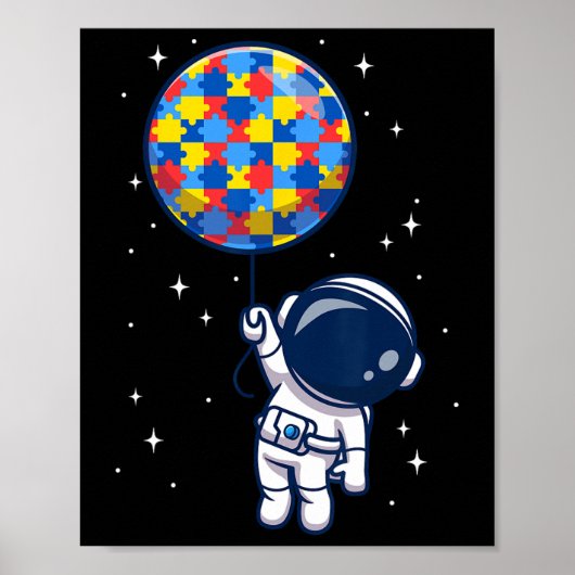 バトおもしろいロ飛行士の自閉症意識宇宙値リスト ポスター (正面)
