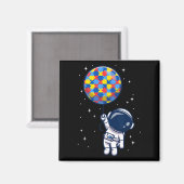 バトおもしろいロ飛行士の自閉症意識宇宙値リスト マグネット (正面/裏面)