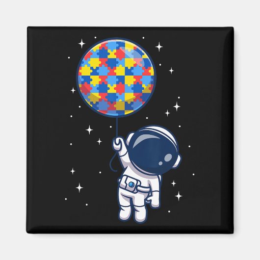 バトおもしろいロ飛行士の自閉症意識宇宙値リスト マグネット (正面)