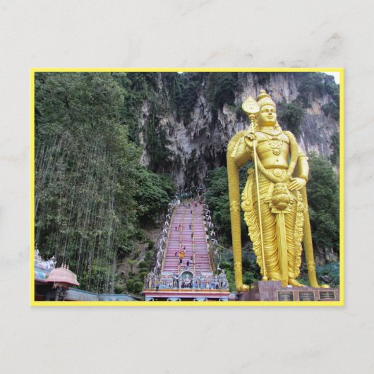 バトゥケイブ金ゴールド像 ポストカード (正面)