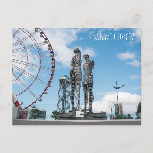 バトゥミ市グルジア。アリとニノの像 ポストカード (正面)