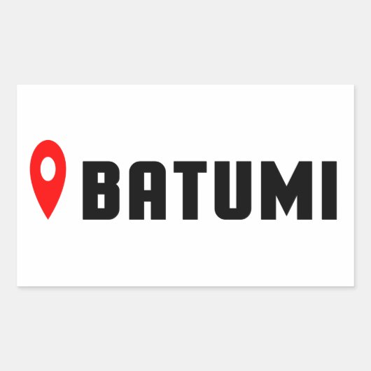 バトゥミ・グルジア、バトゥミの目的地、バトゥミの地図ピン 長方形シール (正面)
