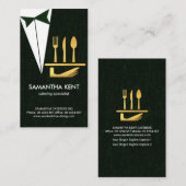バトラーウェイター提供金ゴールド刃物,食べ物 名刺 (正面/裏面)