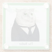 バトラーキャットグラス飲料コースター+文字 ガラスコースター (裏面)