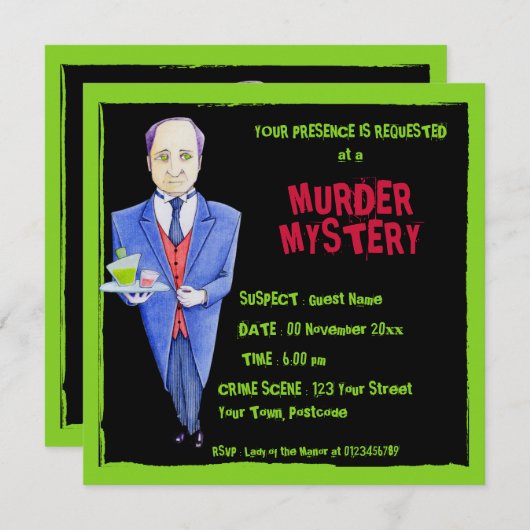 バトラー2黒人殺人事件の謎の招待状 招待状 (正面/裏面)