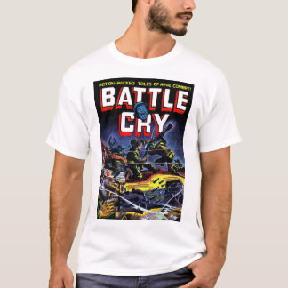 バトルクライ07戦争ヴィンテージ漫画ホワイトTシャツ Tシャツ