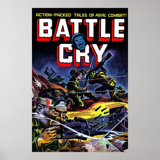 バトルクライ07戦争ヴィンテージ漫画 ポスター (正面)