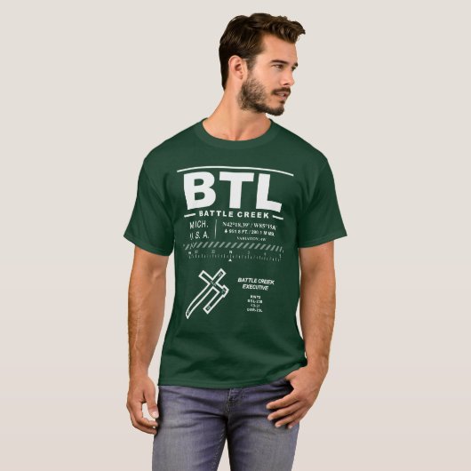 バトルクリークエグゼクティブエアポートBTL Tシャツ (正面フル)