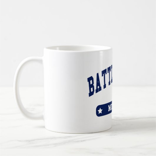 バトルクリークミシガンカレッジスタイルtシャツ コーヒーマグカップ (左)