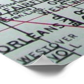 バトルクリークMIヴィンテージマップのポスター ポスター (角)