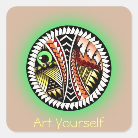 バトルタトゥースケッチ スクエアシール (正面)