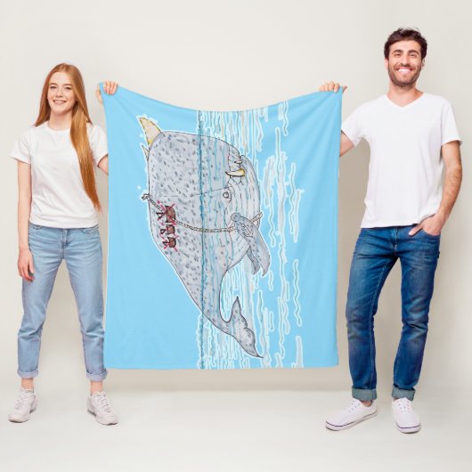 バトルホーンクジラ フリースブランケット (インサイチュ)