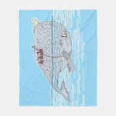 バトルホーンクジラ フリースブランケット (正面)