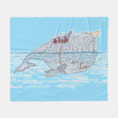 バトルホーンクジラ フリースブランケット (正面(横))