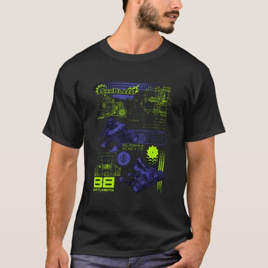 バトルボット・サーブレイズ・バトルの回路図 Tシャツ (正面)