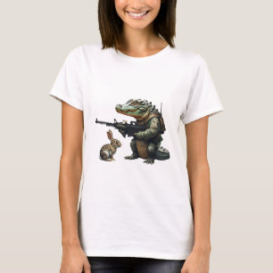 バトルレディのアリゲーターと不思議なウサギ Tシャツ