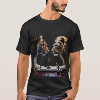 バトル・オブ・キングス: 虎 vs 獅子 チェス決闘" tシャツ