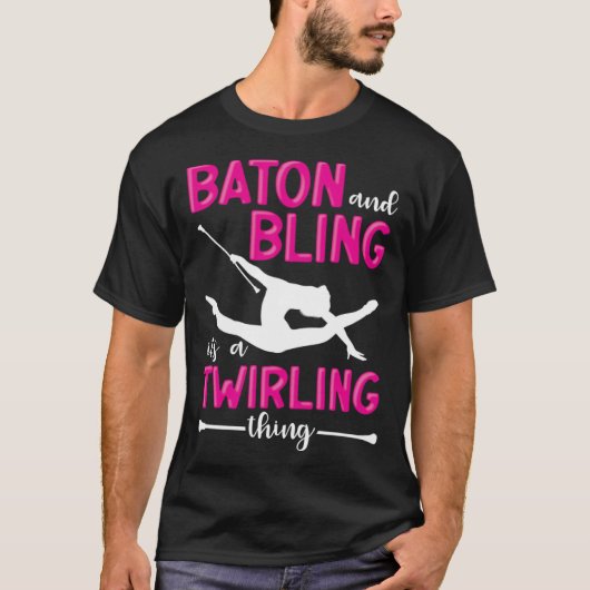 バトンきらきら光るとバトンの回転だ Tシャツ (正面)