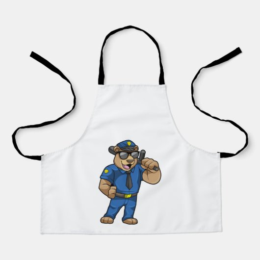 バトンと共に警察官として働く エプロン (正面)